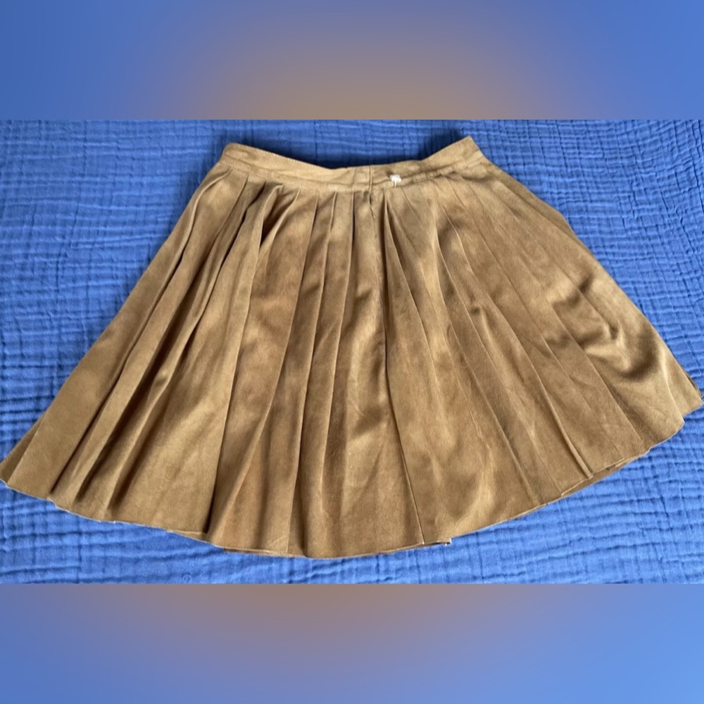 PRADA SUEDE PLEATED MINI SKIRT ITALY SIZE 0